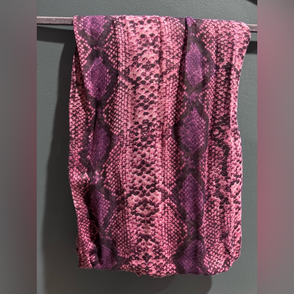 Pink and Purple Snake Print Scarf